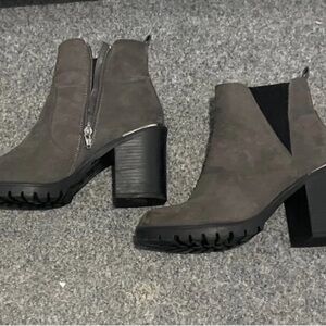 New Look Gray Heeled Boots
